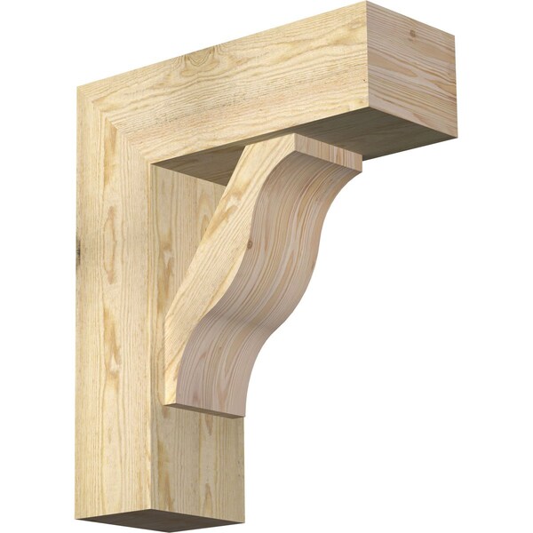 Ekena Millwork Funston Block Rough Sawn Bracket w/ Offset Brace, Douglas Fir, 8"W x 22"D x 26"H BKT0806X22X26FST05RDF - main